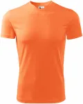 Aszimmetrikus nyakkivágású póló, neon mandarin