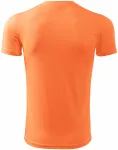 Aszimmetrikus nyakkivágású póló, neon mandarin