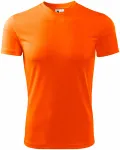 Aszimmetrikus nyakkivágású póló, neon narancs