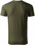 Férfi póló, texturált organikus pamut, military