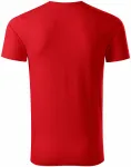 Férfi póló, texturált organikus pamut, piros