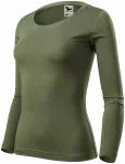 Hosszú ujjú női póló, khaki