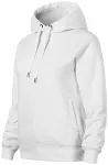 Kényelmes női pulóver kapucnival, fehér