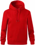 Kényelmes női pulóver kapucnival, piros