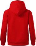 Kényelmes női pulóver kapucnival, piros