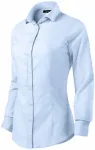 Női hosszú ujjú blúz slim fit, világoskék