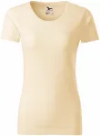 Női póló, texturált organikus pamut, mandula