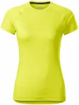 Női sport póló, neon sárga